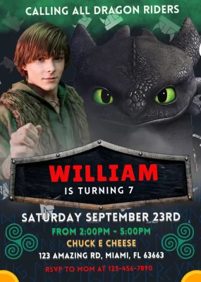 How To Train Your Dragon 2025 Birthday Invitation