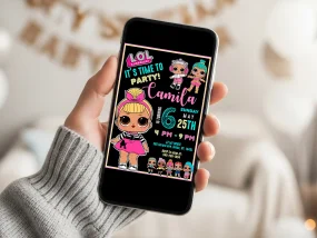 LOL Surprise Dolls Birthday Invitation Template