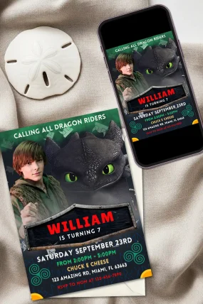 How To Train Your Dragon 2025 Birthday Invitation