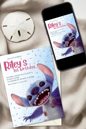 Lilo and Stitch 2025 Birthday Invitation
