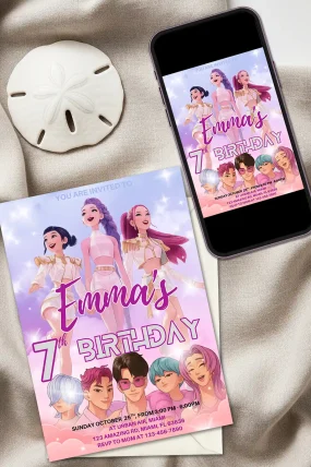 KPop Demon Hunters Birthday Invitation