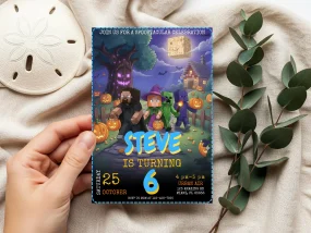 Minecraft Halloween Birthday Invitation