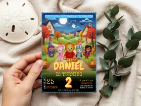 Daniel Tiger Halloween Birthday Invitation