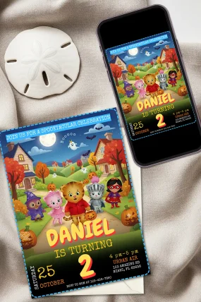Daniel Tiger Halloween Birthday Invitation