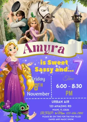 Rapunzel Birthday Invitation