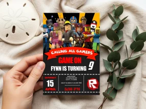 Roblox Birthday Invitation Template