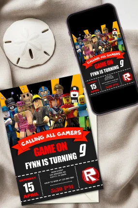 Roblox Birthday Invitation Template