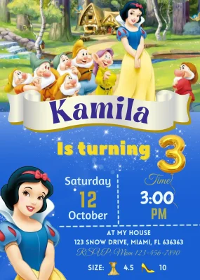 Snow White Birthday Invitation