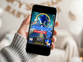 Sonic The Hedgehog Birthday Invitation Template