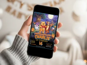 Winnie The Pooh Halloween Birthday Invitation