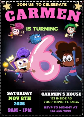 The Fairly Oddparents A New Wish Birthday Invitation