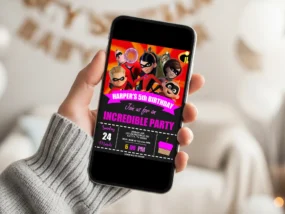 The Incredibles 2 Violet Birthday Invitation