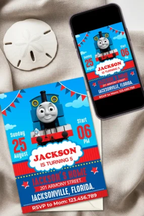 Thomas and Friends Birthday Invitation