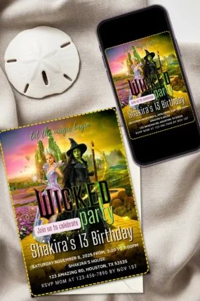 Wicked for Good Birthday Invitation