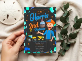 Blippi Birthday Invitation