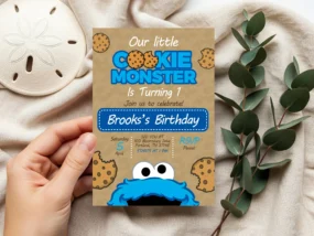 Cookie Monster Birthday Invitation