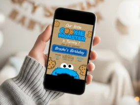 Cookie Monster Birthday Invitation