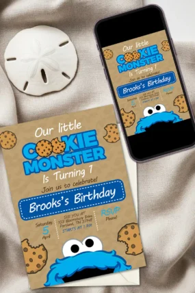 Cookie Monster Birthday Invitation