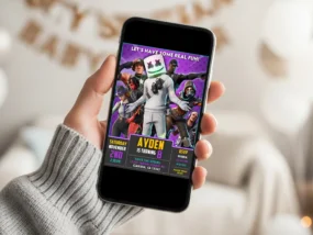 Fortnite Marshmello Birthday Invitation