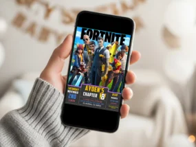 Fortnite Midas Birthday Invitation