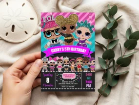 LOL Surprise Dolls Birthday Invite