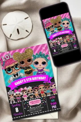 LOL Surprise Dolls Birthday Invite