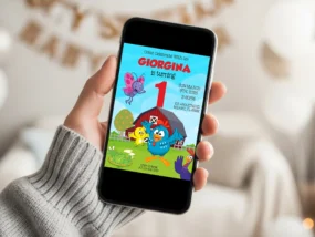 Lottie Dottie Chicken Birthday Invitation