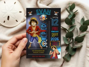 One Piece Birthday Invitation