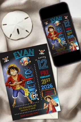 One Piece Birthday Invitation