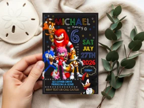 Sonic Boom Birthday Invitation