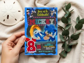 Sonic The Hedgehog Birthday Invite
