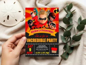 The Incredibles 2 Dash Birthday Invitation