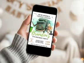 Trash Truck Birthday Invitation