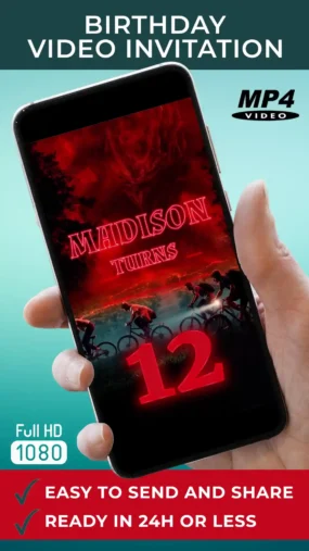 Stranger Things Birthday Video Invitation