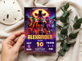Five Nights at Freddy's 2 Birthday Invitation