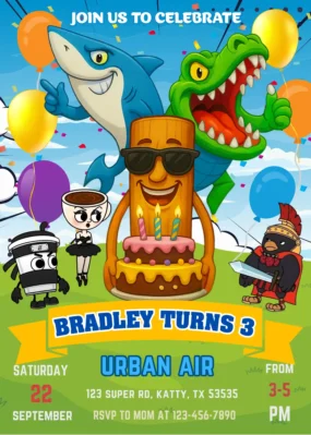 Italian Brainrot Birthday Invitation