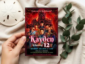 Stranger Things 5 Birthday Invitation