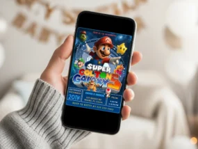 Super Mario Galaxy Movie Birthday Invitation