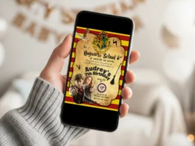 Harry Potter Birthday Invitation template editable in Canva