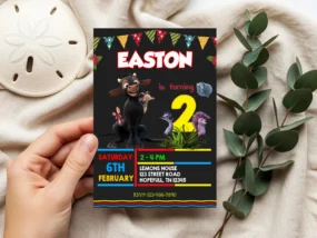 Ferdinand The Bull Birthday Invitation Template printable editable in Canva